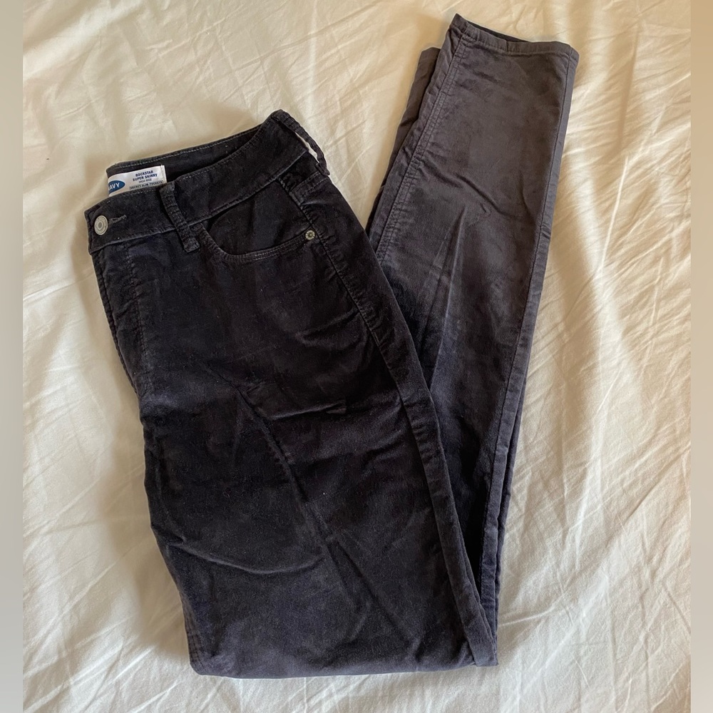 Dark gray velvet Old Navy rockstar jeans NEW